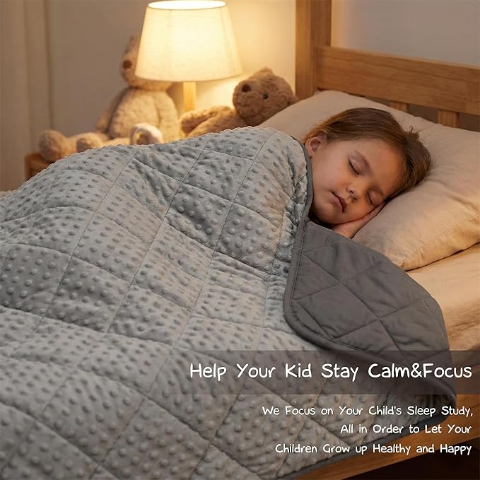 MAXTID Weighted Blanket for Kids 5lbs 36"x48" Cotton Kids Blanket for Boys & Girls Weighted Throw Blanket Children Bedding Gifts for 3 4 5 6 7 8+ Year Old Kid Small Weighted Comfort Blankets