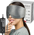 sticro Heated Eye Mask with Extra Large Size for Dry Eyes and Sinus Pressure Relief, Ultra Soft Face Heating Pad for Tension Headache Relief, Jaw TMJ Pain Relief - 3 Heat & 5 Timing Settings (Gray)