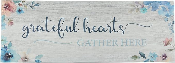 J&V TEXTILES Kitchen Mat Cushioned Anti Fatigue Floor Mat,19.6"x55", Thick Non Slip Waterproof Kitchen Rugs and Mats, Standing Mat for Kitchen,Floor,Home,Office,Desk,Sink (Grateful Hearts Gather)