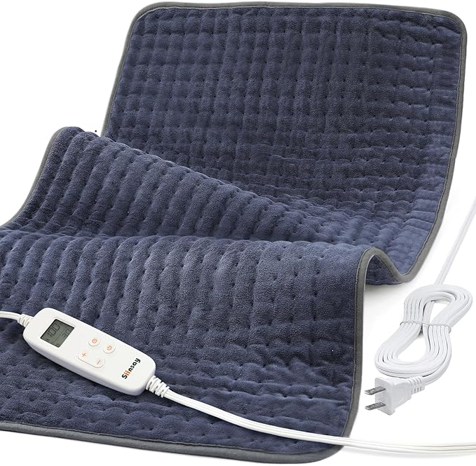 Heating Pad for Back Pain Relief, 17" X 33" XXX-Large Heating Pads for Cramps,Electric Heating Pad XL with 6 Fast Heating Settings,Moist Dry Heat Options,Auto-Off,Machine Washable,Purple Gray