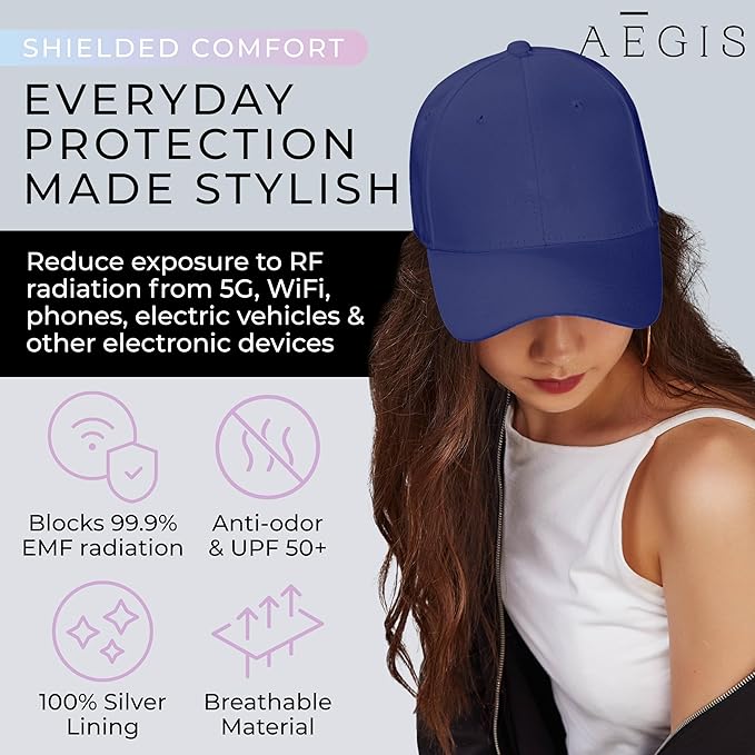 Aegis Apparel Faraday Hat, Silver Lining Fabric Blocks 99% of Wi Fi, Bluetooth, Cell Towers E M F Protection