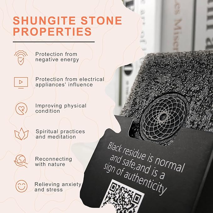 Gadget Protection Shungite Stickers for Cell Phone 2 pcs | Round Sticker Plates for Bad Vibes Blocking | Polished Shungite Stone Plates (Kaleidoscope & Aum)