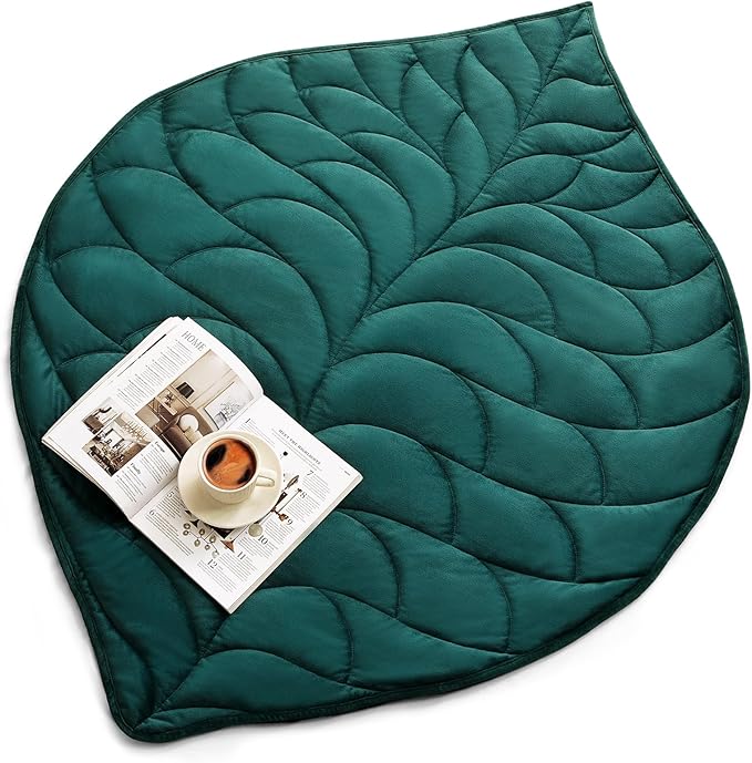Kaisa Weighted Blanket for Adults (10 lbs, 60" x 78"), Soft Heavy Blanket Machine Washable, Queen Size Weighted Blankets with Glass Beads for Stress Relief and Sleep Promotion,Green