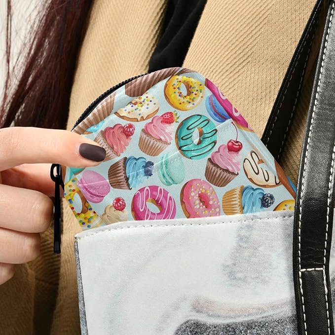 Pill Box Cake Print 7 Day Pill Case Travel Pill Organizer Bag with Zipper Portable Weekly Vitamin Medicine Supplement Holder Pouch Bag