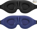 Sleep Eye Mask for Men Women 2 Pack 3D Contoured Cup Sleeping Mask & Blindfold, Concave Molded Night Sleep Mask, Block Out Light, Soft Comfort Eye Shade Cover for Travel Yoga Nap, Black & Blue