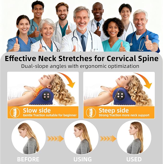 Neck Massager with Heat, Neck Massager Pillow with 3 Modes & Heat, 3-in-1 Wireless Electric Shoulder Massage with 2000mAH, Gift for Women Men Christmas