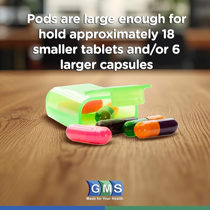 Monthly Pill Organizer - 31 Day Pop Out Pill Pods for Supplements, Vitamins & Medications - Ideal for Daily Use & Travel - Rainbow