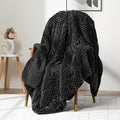 Wemore Fleece Weighted Blanket for Adults (60" x 80" 20lbs, Black), Dual Sided Cozy Soft Sherpa Heavy Blanket, 3D Imitation Turtle Shell Warm Jacquard Flannel Weighted Blankets