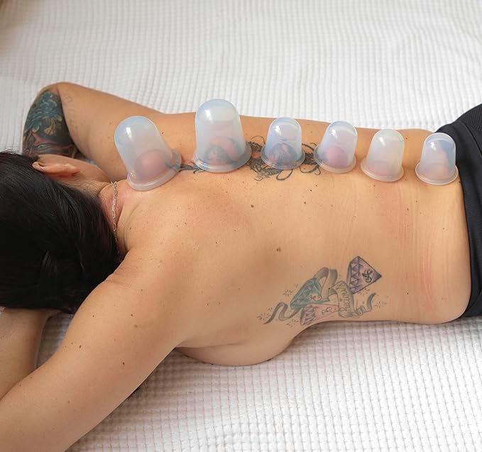 Cupping Kit for Massage Therapy - by DoSensePro 8 Silicone Massage Cups for Arthritis Relief, Pain Reduction, Anti-Aging & Cellulite Treatment - Cupping Set Massage Therapy Cups (2XL, 4L, 2M)