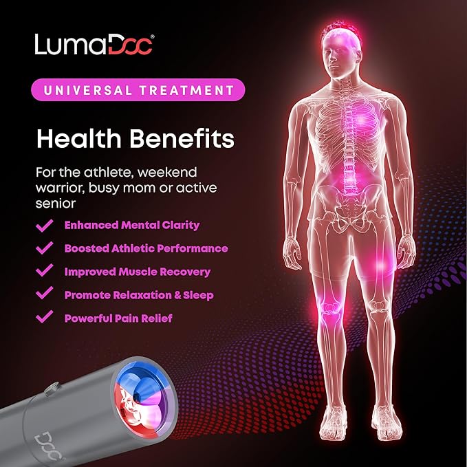 FSA-HSA Eligible Red Light Therapy Torch with Blue and Near Infrared Light, Effective Treatment Device for Body, Face, Neck, Back, 460nm 630nm 660nm 850nm and 940nm