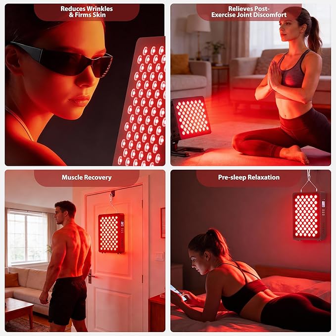 Red Light Therapy for Body, 660nm 850nm Near Infrared Lamp with Timer and Remote, 70 Dual Chip LEDs Device with 350W of Power, Ideal for Face and Body (M70)