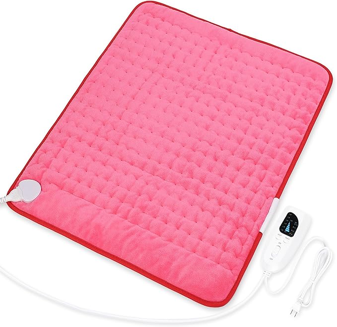 Deepsoon Heating Pad,Electric Heating Pads for Back,Neck,Abdomen,Moist Heating Pad for Shoulder,Knee,Arms,Legs,Dry/Moist Heat & Auto Shut Off,Christmas Gifts for Men and Women,Fuchsia,24x20 Inch