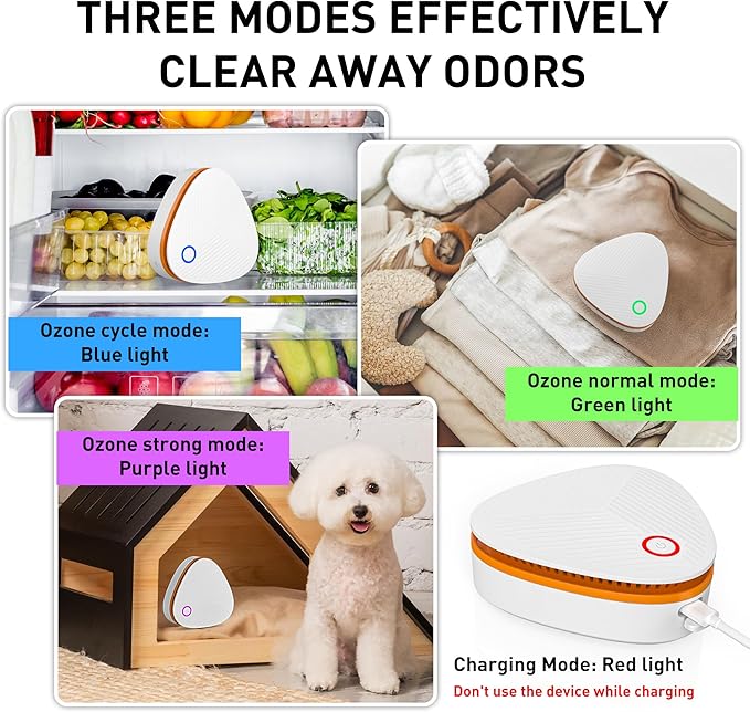 Mini Battery Powered Ozone Machine for Hunting Home Shoes cabinet Fridge Cat litter(Orange)
