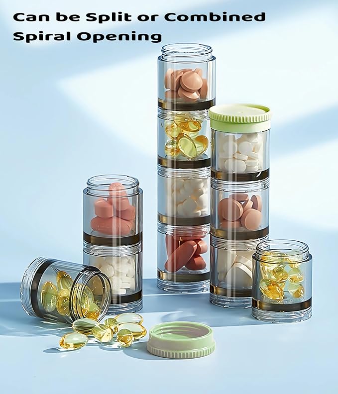 MURRI&MURRDI Large Weekly Pill Organizer with 21 Compartments, Travel 7 Day 3 Times a Day Medicine Case Daily Pill Dispenser Box Container for Vitamins, Fish Oils Green
