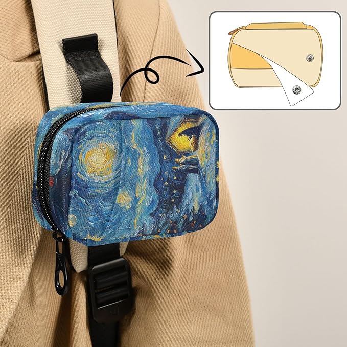 Christmas Starry Night Blue Travel Pill Organizer Case Box Container Weekly Portable Vitamin Medicine Holder Storage Bag with Zipper Removable