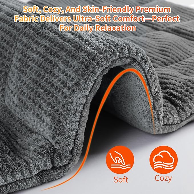 Heating Pad for Back - Weighted Heated Pad for Neck, Shoulder, Cramps and Knee, 3 Massage Modes & 3 Heat Levels, Auto Shut Off, Warm Gifts for Adult, 12"x24"
