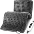 17''x33'' XXXL King Size Heating Pad with 4 Temperature Settings & 2 Auto-Off Countdown Timers, Pain Relief for Back/Neck/Shoulders/Abdomen/Legs, Christmas Gifts for mom dad (Gray)