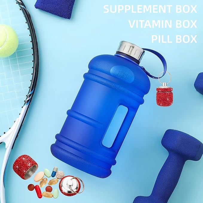 Small Pill Box Keychain Cute Mini Medicine Fob Fancy Pill Pockets Container Vitamin Storage Organizer Medicine Case Holder for Supplement(Red)
