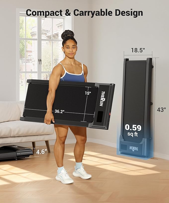 THERUN Walking Pad Treadmill with 10% Incline, Walking Pad for Home and Office, 2.5 HP, Under Desk Walking Pad with Remote Control and LED Display