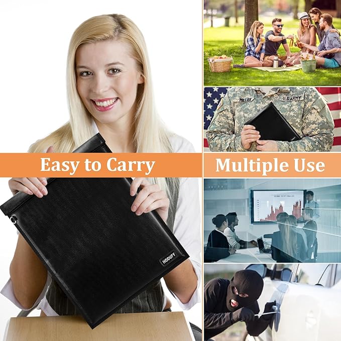4 Pack Faraday Bags for Laptops & Tablet & Radio & Car Keys, Faraday Cage, Faraday Key Fob Protector, Waterproof & Fireproof RFID Bag, EMP Bags for Electronics