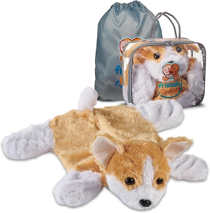 FRIENDLY CUDDLE Weighted Lap Blanket for Kids & Adults – Kids Weighted Blanket – ASD, Sensory Processing Weighted Stuffed Animals Dog Toy – Microwavable Weighted Lap Pad for Kids, 5 Lbs