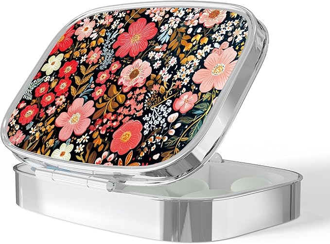 Pill Box-2 Compartment Small Pill Case Portable for Pocket & Purse Single Pill Carrier Pill Container to Hold Vitamins Medication Fish Oil and Supplements BPA-Free