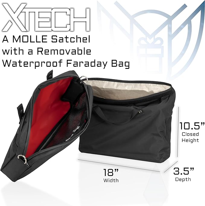 Xtreme Sight Line ~ Xecutive Transport Faraday Duffel Bag with Removable XTECH Pouch for Computer Towers and Other Large Electronics ~ Data Security ~ Shoulder Strap Included ~ Coyote Brown
