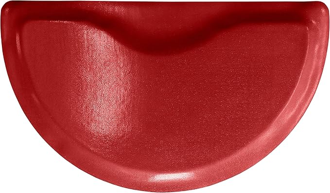 Rhino Mats, Rhino Hide Salon Mat, Non-Slip Standing Cushioned Comfort Anti-Fatigue Mat for Salon, Barbershop, or Spa (Red, Semi-Circle 3' x 3.5' x 1/2")