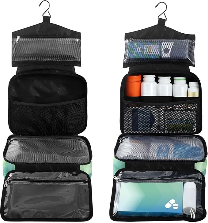 Fustylead Koi Fish Swimming in Lotus Pound Travel Medicine Organizer Bag Home Storage First Aid Kit Large Pill Case with Zipper for Pill Bottle, Vitamins, and Medical Supplies
