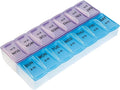 Rehabilitation Advantage Weekly Pill Organizer – 7-Day AM/PM Planner with Easy-Open Large Purple/Blue Standard Size Compartments and User-Friendly Design for Medications & Vitamins