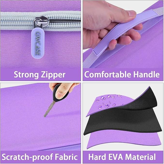 GWCASE Case Compatible with Houzzi/for NuDerma/for Signstek/for APREUTY/for FAZJEUNE/for NewWay Professional Clinical Portable Handheld High Frequency Skin Wand Machine, 6 Neon & Argon Wands-Purple