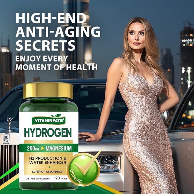 Hydrogen Water Tablets with Magnesium & Electrolytes, 120 Tablets | H2 Molecular Hydrogen Supplement to Support Energy, Brain Health, Metabolism & Healthy Aging