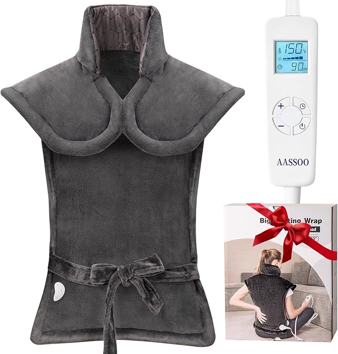 Graphene-Infused Heating Pad for Back and Neck Shoulder for Pain Relief, Large Heat Pad for Women Men Dad, FSA Eligible Items Only List, Weighted Electric Heat Pad, 24"x37", ETL Certified
