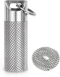 100% Waterproof Titanium Pill Box Keychain - TSA Approved, Strong and Heat Resistant, Travel Friendly | Fashion Necklace Design, Ultra Light and Compact with Extra Sealing Ring