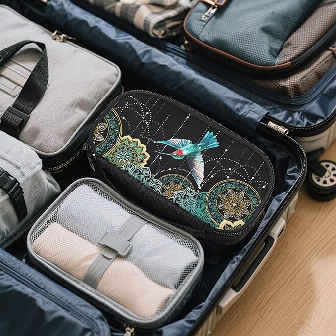 Bohemian Flower Hummingbird Insulin Pen Cooler Travel Case Diabetic Medication Insulated Cool Organizer for Insulin Pen and Other Diabetic Supplies for Travel Work Daily Life