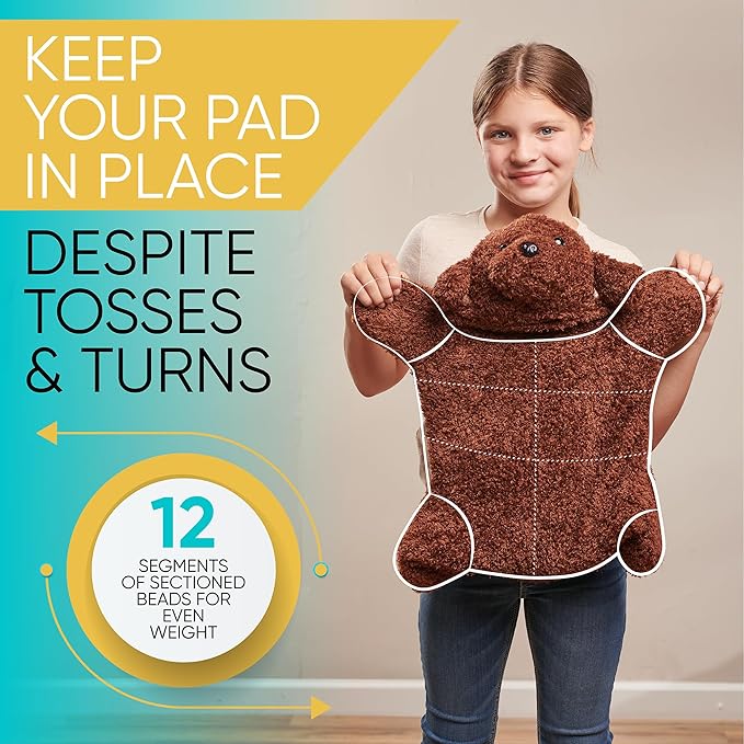FRIENDLY CUDDLE Weighted Lap Blanket for Kids & Adults – Kids Weighted Blanket – ASD, Sensory Processing Weighted Stuffed Animals Dog Toy – Microwavable Weighted Lap Pad for Kids, 5 Lbs.