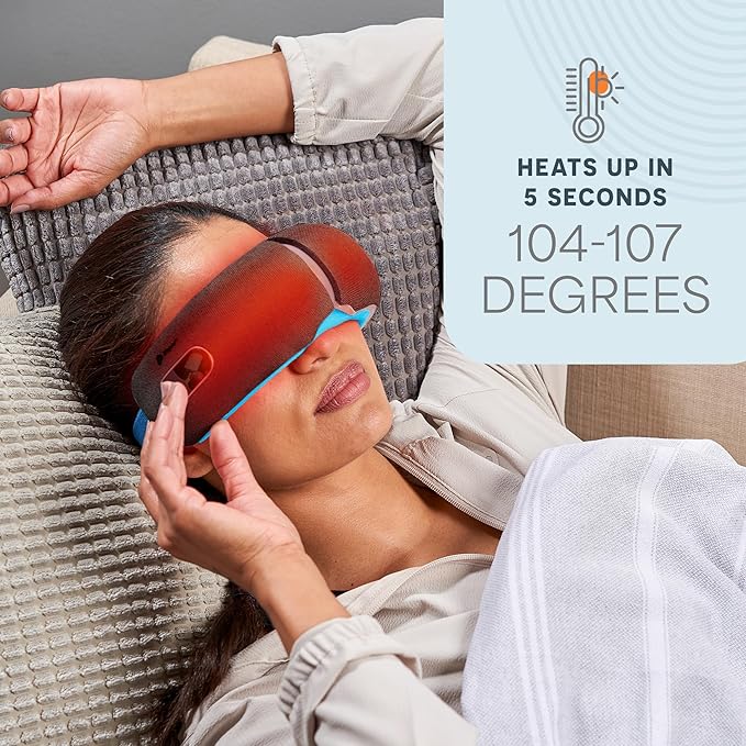 LifePro Portable Eye Massager with Heat and Vibration - Oculax 4 Soothing Modes for Compression Massage to Help Reduce Puffy and Dry Eyes-Rechargeable Heated Migraine Mask with Bluetooth Music