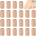 Blulu 24 Pieces Toe Tubes 0.98 Inches Cushion Tube Corn Pads for Toes Sleeves Soft Gel Protectors for Cushions Corns Blisters Calluses 3 Size (Skin Color,X-Small)