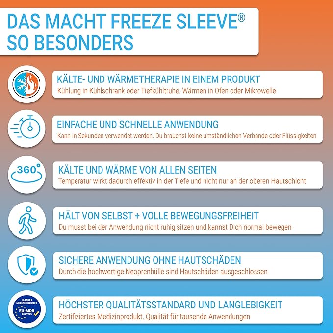 FreezeSleeve Ice & Heat Therapy Sleeve- Reusable, Flexible Gel Hot/Cold Pack, 360 Coverage for Knee, Elbow, Ankle, Wrist- Turquoise, Large