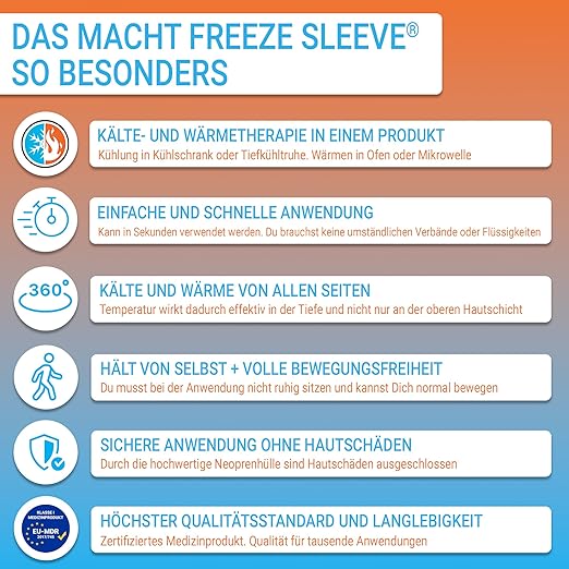 FreezeSleeve Ice & Heat Therapy Sleeve- Reusable, Flexible Gel Hot/Cold Pack, 360 Coverage for Knee, Elbow, Ankle, Wrist- Turquoise, X-Large