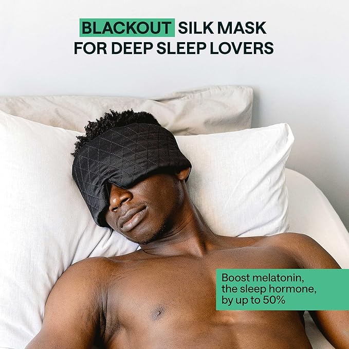 100% Mulberry Silk Sleep Mask – Total Blackout Eye Mask for Sleeping, Adjustable No-Snag Velcro Strap, Lightweight & Gentle on Skin & Hair, Travel-Ready – Designed in France