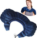 SunnyBay Heated Shoulder Wrap, Weighted Microwave Heating Pad for Neck and Shoulder Injury, Full Coverage Moist Hot Pack for Rotator Cuff Pain Relief, Elastic Fastening, Navy Blue