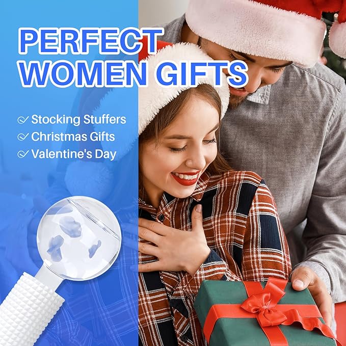 Ice Globes & Ice Roller for Face and Eyes - Facial Massage Tools for Skin Care, Reduce Wrinkles & Puffiness, Cooling Globes & Roller Ball for Glowing Skin 2PCS (Blue)