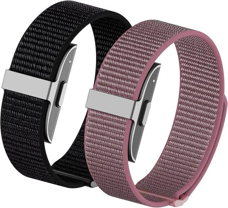 2 Pack Nylon Loop Sport Replacement Strap Compatible with Hume Band,Adjustable Soft Bands for Women Men,Breathable Lightweight Wristband for Fitness Tracker