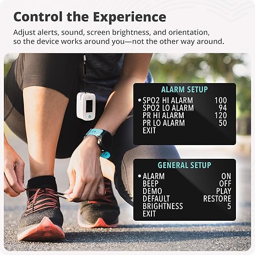 Greater Goods Finger Pulse Oximeter, Blood Oxygen Meter, Measures SpO2, Heart Rate, and PI, Includes Batteries & Lanyard