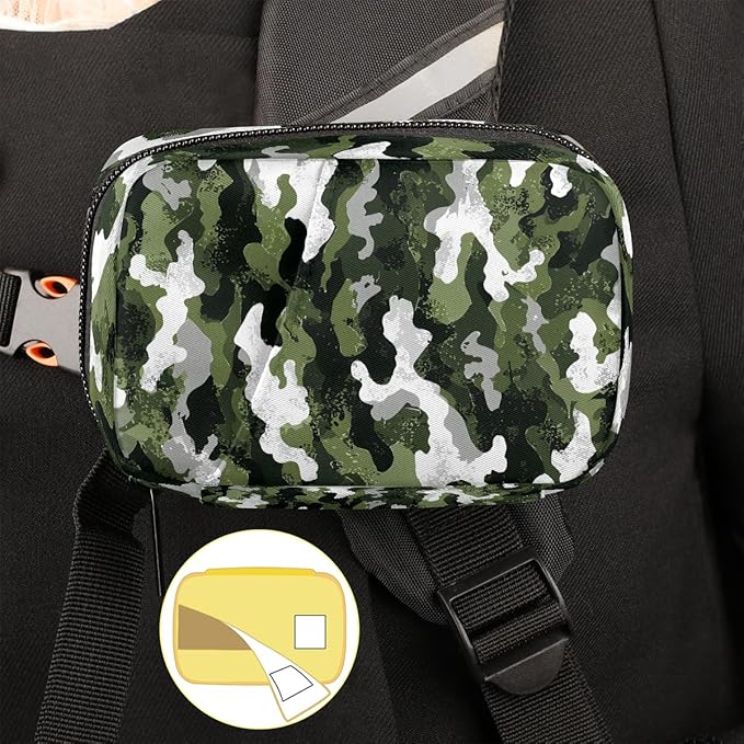 Weekly Travel Pill Organizer Case for Purse with Removable 7 Day Box Portable Compact Size Pill Box Fashionable Pill Container for Medicine Vitamin Supplement Army Camouflage Green