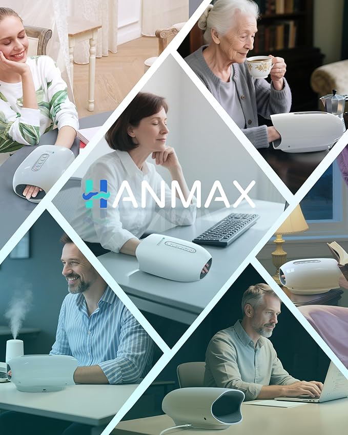 HANMAX Cordless Hand Massager with Heat and Compression – for Arthritis & Carpal Tunnel, Mothers Day Gifts for Women/Men, FSA-HSA Eligible
