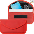 2PCS Faraday Bags for Car Key and Cell Phone, Signal Blocking Bag, Faraday Key Fob Protector, Universal Cell Phone Privacy Card Protection Car Accessories for Anti-Thefting (Red)