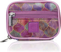Made Easy Kit Pill Case - Weekly Medicine Organizer with Removable Seven-Day Vitamin & Supplement Box - Premium Neoprene for Travel Purse Accessory (Purple Stained Glass)