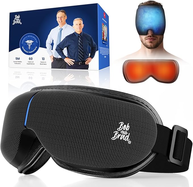 BOB AND BRAD Eye Massager with Heat and Cooling, EyeOasis 3 Elite Eye Massager for Migraine Relief, Heated Face Massager for Dry Eye Migraine Relief, Warm Compress for Stress Relief